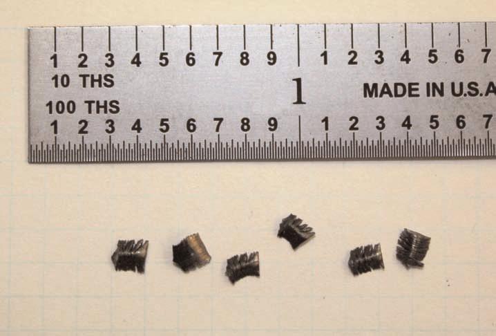 ) Fig. 2 - Typical Burrs as Removed from Hex Key Socket SB 059 Rev.