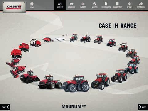 information channel: using the new Case IH app you can now view key information on the Case IH tractor and harvest machinery product range conveniently and easily using your ipad.