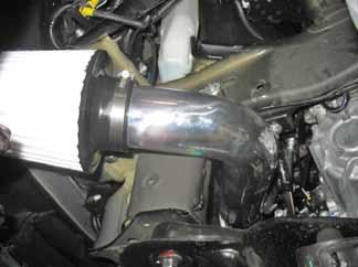 Install the air filter onto the lower end of the lower intake pipe.