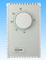 The thermostats also contain two dip switch to adjust the following parameters : Internal or external remote sensor Direct or reverse acting mode Type of output On