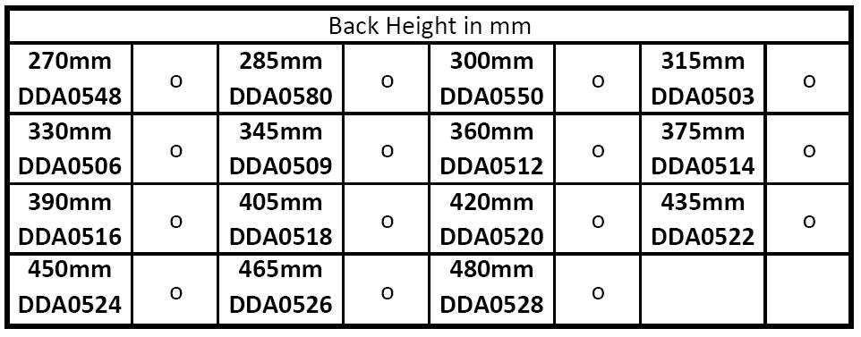 75 & 90 Aluminium V Frame 75 & 90 +5cm Aluminium V Frame Footplate width = Seat width less 120mm 75 & 90 Tapered Aluminium Frame Footplate width = Seat width less 100mm 75 & 90 Tapered Aluminium