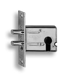 Four throws, Front plate in zinc-plated steel, three locking POINT. keys for cross-key cylinder Ref. 91.01.75 Backset 60 120.00.60 1-1 26,68 Backset 70 120.00.70 1-1 Mortice locks with cross-key cylinder.
