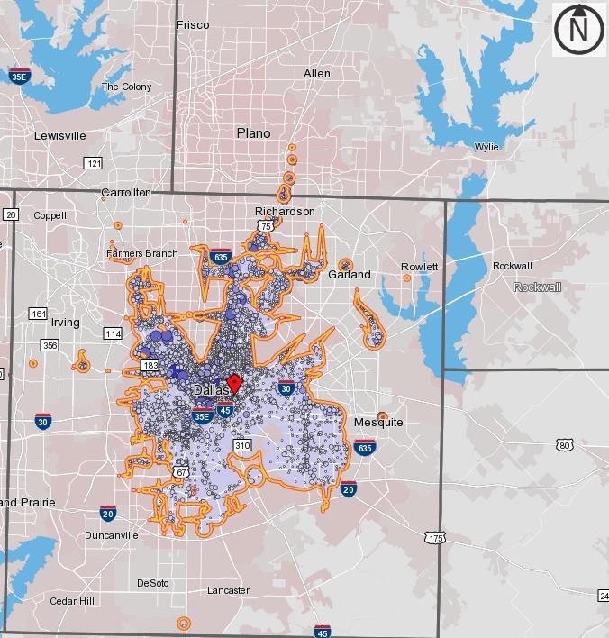 Jobs Accessible within 60 minutes by transit from ML King Station Neighborhood in South Dallas 800,000 700,000 Jobs Accessible By
