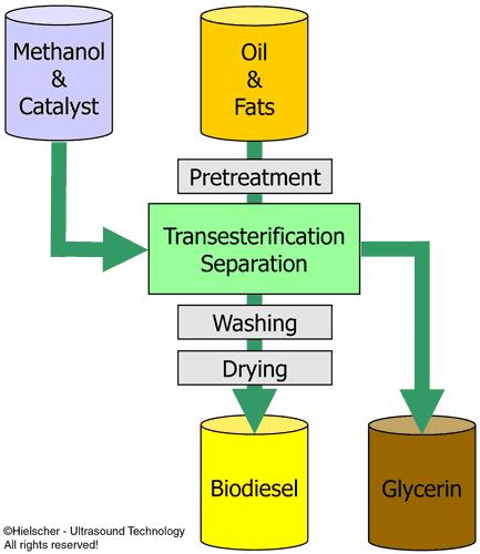 By-Products Free glycerol to which fatty acids were initially attached Methanol Excess used for