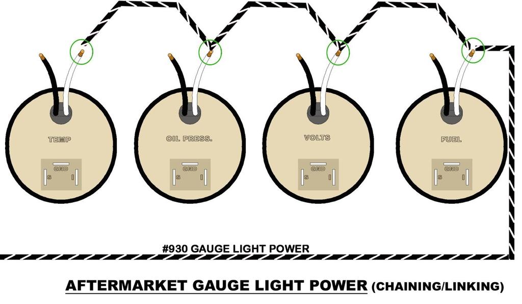 gauge light tab found on gauges with LED backlighting.