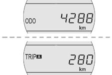 Monitoring Indicators Total/trip distance recorder When the ignition is switched on, the distance