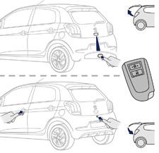 Access Using the Keyless Entry and Starting system F With the electronic key on your person, press the boot opening control to unlock and release the tailgate. the vehicle is unlocked as well.