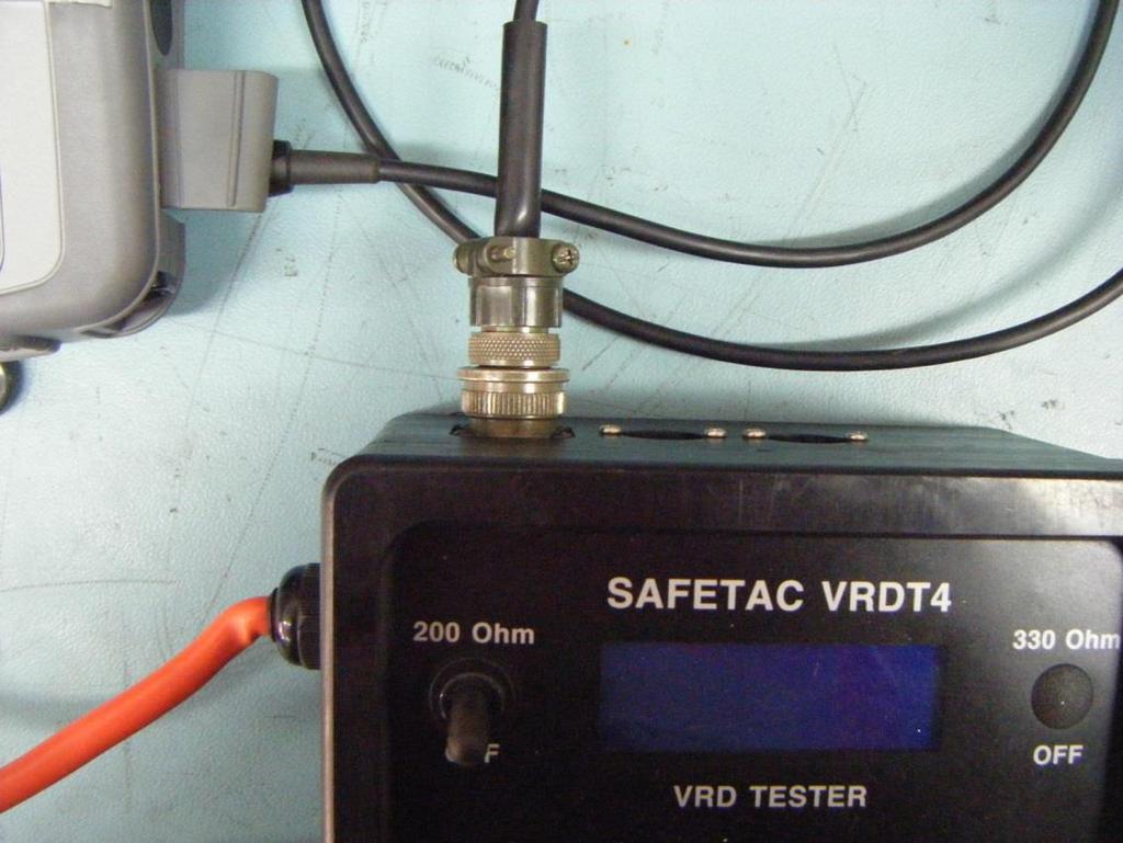 PROCEDURE for USING VRD TESTER APPENDIX 12 Printer cable socket on VRDT4 Using the VRDT4 Tester Ensure 200 ohm swich is in off position 1) Press green Power Button to turn VRDT4 tester ON.