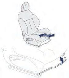 Comfort Front seats As a safety measure, seat adjustments should only be carried out when stationary. Forwards-backwards Height Backrest F Raise the control and slide the seat forwards or backwards.