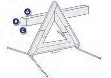 Fittings Warning triangle (stowing) The location for stowing a folded triangle or its box is under the front seat or under the boot carpet (depending on version).