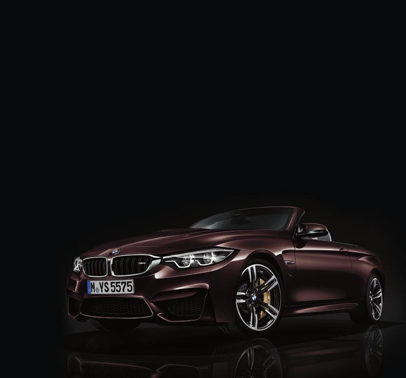 MODEL RANGE M4 CONVERTIBLE HIGHLIGHTS. The BMW M4 Convertible is available with a variety of standard equipment; below highlights some of this equipment.