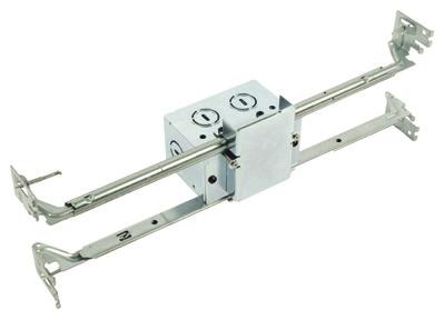 INCLUDD COMPONNTS A C G B D H I A. JUNCTION BOX Mounts behind drywall with Adjustable Mounting Bars, and includes a drywall template for accurate installation.