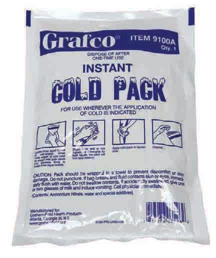 1/2" x 15" 6/cs Disposable Instant Cold Packs 9100A Standard 6" x 8.