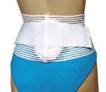 Abdominal Binder Knitted elastic and two flexible metal bonings assure maximum support. Hook and loop closures, 10" width. Washable. Tapered design for better fit. Latex free.