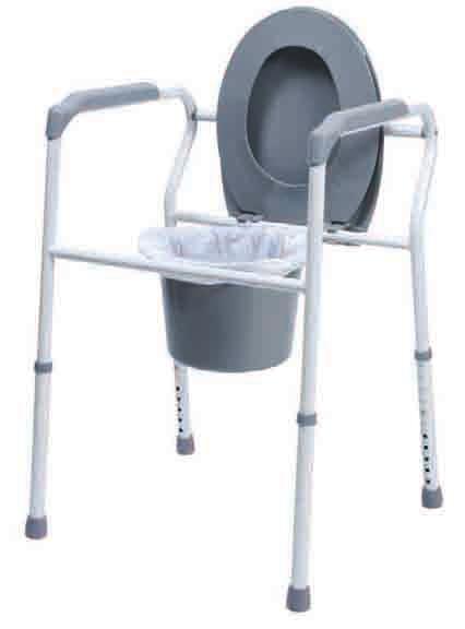 Commodes, Commode Pail Liners Three-In-One Steel Commode The versatile Three-In-One Steel Commodes shown below can be used as a bedside commode, raised toilet seat, or toilet safety frame.
