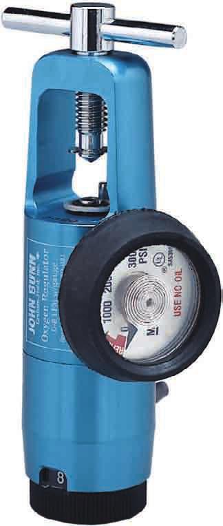 6 lb 115 VAC, 60 Hz 0-560 mmhg No JB0112-016 Oxygen Regulator These high-pressure oxygen regulators, featuring flow control