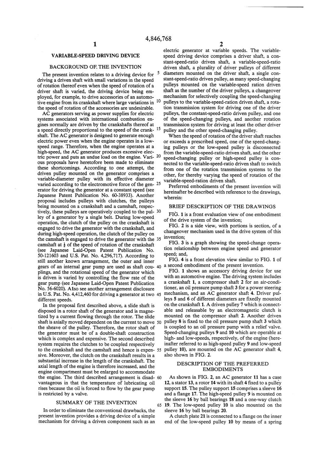 1. VARIABLE-SPEED DRIVING DEVICE BACKGROUND OF THE INVENTION The present invention relates to a driving device for driving a driven shaft with small variations in the speed of rotation thereof even