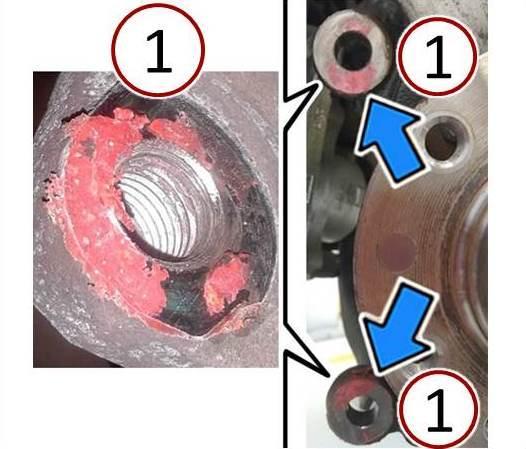 -5-05-001-17 REV. A 12. Clean all the sealant from the contact surfaces between the brake calliper adaptor bracket and the steering knuckle (Fig. 5). Fig.