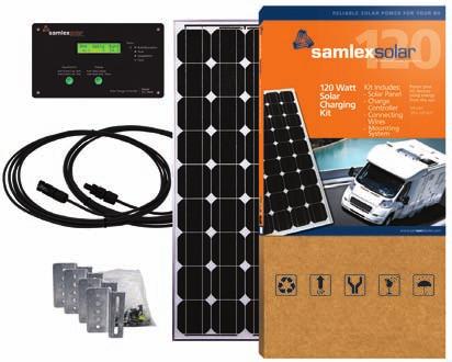 SOLAR CHARGE CONTROLLERS, PANELS & PRODUCTS Solar Charging Kits Description SRV-50-KIT Solar Charging Kit: 50 Watts Contains: (1) 50W Solar Panel, (1) 30 Amp Samlex Charge Controller, (1) Pair of 20