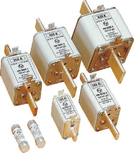 HRC Fuse-link Details Features Conform to IEC 6069-, IS 170 part Range: A to 800 A, 415 V, AC 50 Hz Type: HF Cylindrical ( A to 6 A) & HN DIN (6 A to 800 A) High breaking capacity: 80 ka for type HF