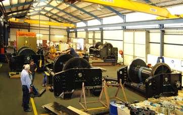 35t winches for four point mooring system in Petrel workshop.