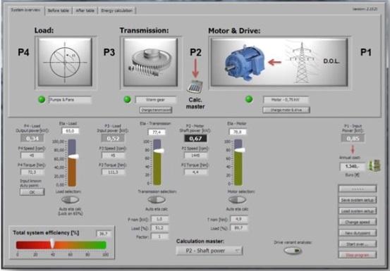 5. EMSA Motor Systems Tool Independent software tool Calculates efficiency of motor system: