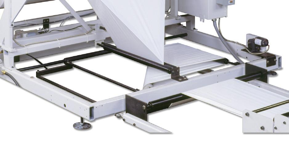 For use with tube stock or J-sheeting material. In-line configuration saves space and time as it remains in-line for unwinding, sheeting and centerfolding with the aid of the air turning bar.