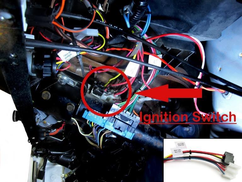 In this example, the 12v ignition wire is YELLOW and is