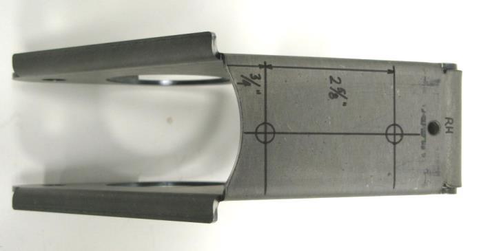 3. With the centerline marked, measure from the forward most point on the bracket to the rear of the bracket 3/4". This is the centerline of the forward hole in the anti-roll bar mounting clamp.