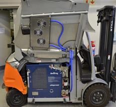 Fuel Cell Forklift and Refuelling Station fuel cell supplies the base load power combined with a battery