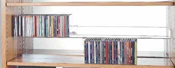 backs or end panels Media display bin holds magazines, children s big books, VHS, and more Three styles of shelf adapters slip over front of shelf to keep media in