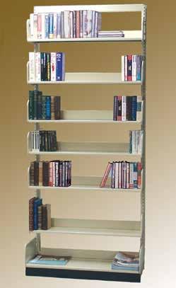 viewing; display media spine-out or face-out Units can be joined frame-to-frame to create shelving ranges Single- and double-sided ranges can be created by adding or removing shelves; no need for