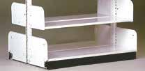 For shelf spacing: smaller media allow shelves to be placed closer together; tall books will require greater distance. Frames are slotted with two shapes of holes for easier shelf placement.