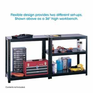 evenly distributed Shelves adjust in 1" increments for versatile storage space Open wire construction reduces dust and keeps air circulating Scratch-resistant powder-coat finish; measures 72"H x 18"D