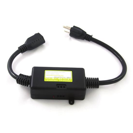 Accessories EKM Switch120 This is a power cord that switches 120V AC (up to 15 amps) with a DC control voltage of 3 VDC @ 3mA to 12 VDC @ 30mA.