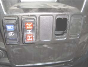 Save the wiring for next steps. (See illustration 4-1). 2. Prepare location for dash panel mount. Using the panel hole cut out pattern below, mark or scribe the rectangle pattern into the dash.