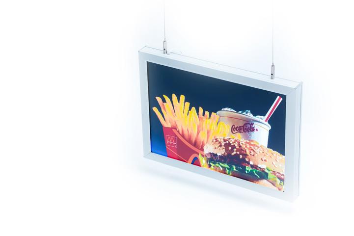 Double Sided Light Box 57 (40mm) Color Frame Width Design Operating One (1) edge or two (2) edges DC 12 Volt or DC 24 Volt DC 24 Volt: Max 4.