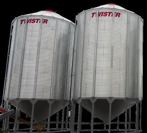 Wide Corrugated Grain Bins Bin Unload High capacity 11" U-trough unload 8" or 10" tube unload 7" power sweep Large center