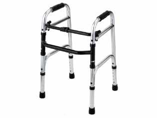 One Touched Aluminum Folding Walker Item No.: HCE03030SS Super Folding Walker with Two Buttons Item No.: HCH0301 1 anodized aluminum tubing. Width: 15 (38cm). Overall Width: 17 (43cm).