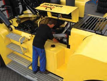 Hydraulics Hydraulic oil level can be easily checked by a sight-glass on the side of the tank.