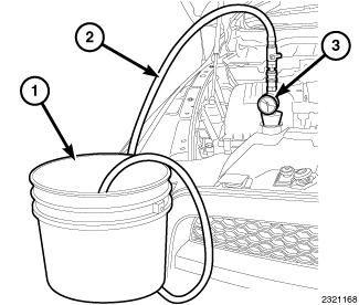 Fig. 91: Suction Hose Ball Valve NOTE: View typical 14. Open the suction hose's ball valve to begin refilling the cooling system. 15. When the vacuum gauge reads zero, the system is filled.