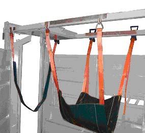 Positioning of the Belly Harness & Front Strap Drop channels with open hooks on preferred side of the Crate as shown, Fig 36, and attach the straps using the open rings.