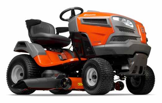 REINFORCED WITH 14 GAUGE WELDED STEEL Efficient lawn and garden tractors that will exceed your expectations. Wide step-through The step-through chassis design ensures easy mounting and dismounting.