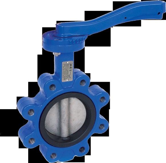 ART 135 Ductile Iron Butterfly Valve Lugged & Tapped Type Flange Mounting PN16 Only BS5155 (BS EN 593) ISO 5211 Direct Mount Lockable Handle Epoxy Coat Finish WRAS Approved Working Temperature -20 C