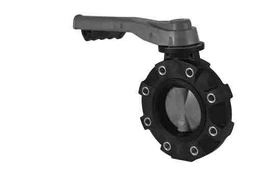 Lever Operated Hayward BYV11020A0EL000 Series BYV Butterfly Valve PVC Disc 2 Size EPDM Seals PVC Body