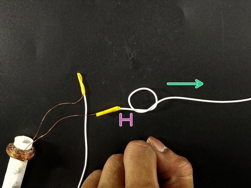 connecting wire through the loop to