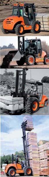 They are useful in AUSA Forklifts The RT forklift is the most useful equipment handling loads in: construction sites (building and public works), out door industrial activities (brick, wood, stone,