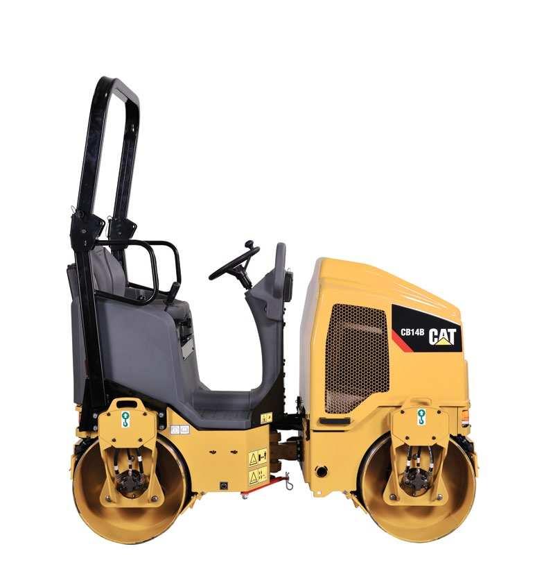 CB14B SPECIFICATIONS 4 5 7 6 1 2 3 Dimensions 1 2 3 4 5 6 7 Drum width mm (in) Overall length mm (in) Overall width mm (in) Overall height mm (in) Transport height (ROPS lowered) mm (in) Ground