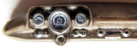The steering wheel horn ring is Silver as is the shift arm on the column.