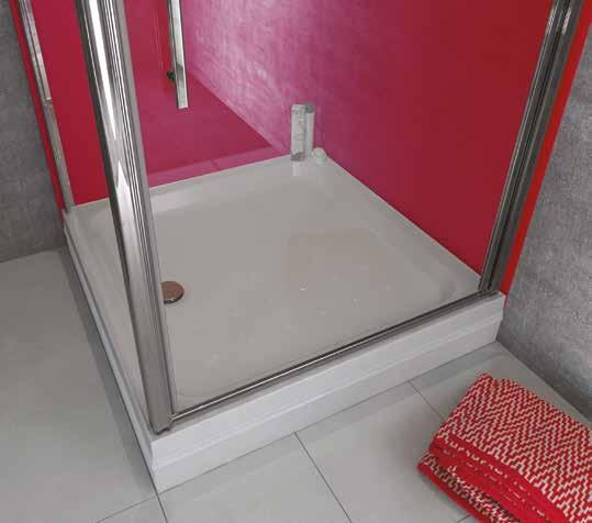 RISER SHOWERTRAYS RISER SHOWERTRAYS For alcoves (Height to rim 185mm) Showertrays with 3 upstands and 1 panel are designed specifically for alcoves.